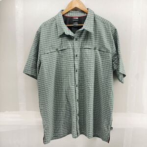 The North Face 2 Pocket Button Up Green Check Mens XXL Modal Breathable Hiking